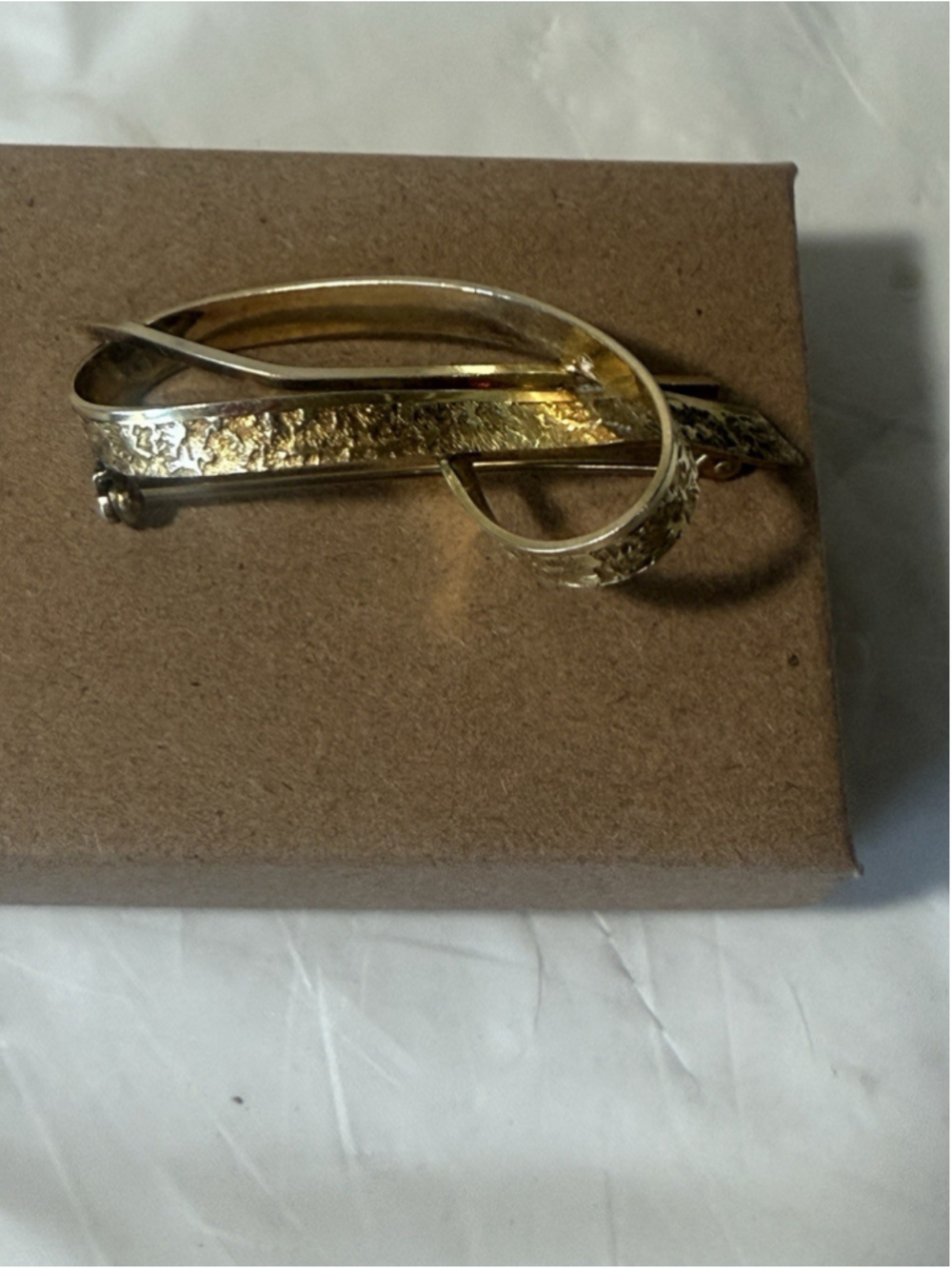 Vintage West Germany 14 Karat Gold Filled Brooch 1960s 2 X 1